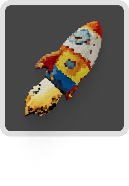 Minted voxel rocket